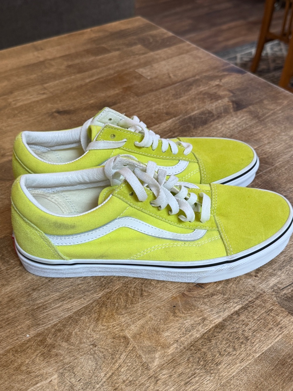 NWOT - Vans Neon Yellow and White Old Skool Sneakers - Picture 3 of 8